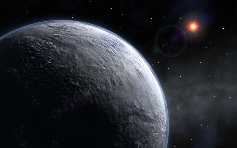 Exoplanet in Space — Black, Dramatic, 3d Render