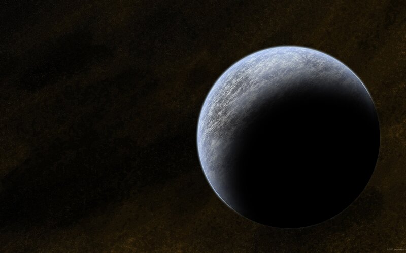 Exoplanet in Space — Black, Dramatic, Digital Art