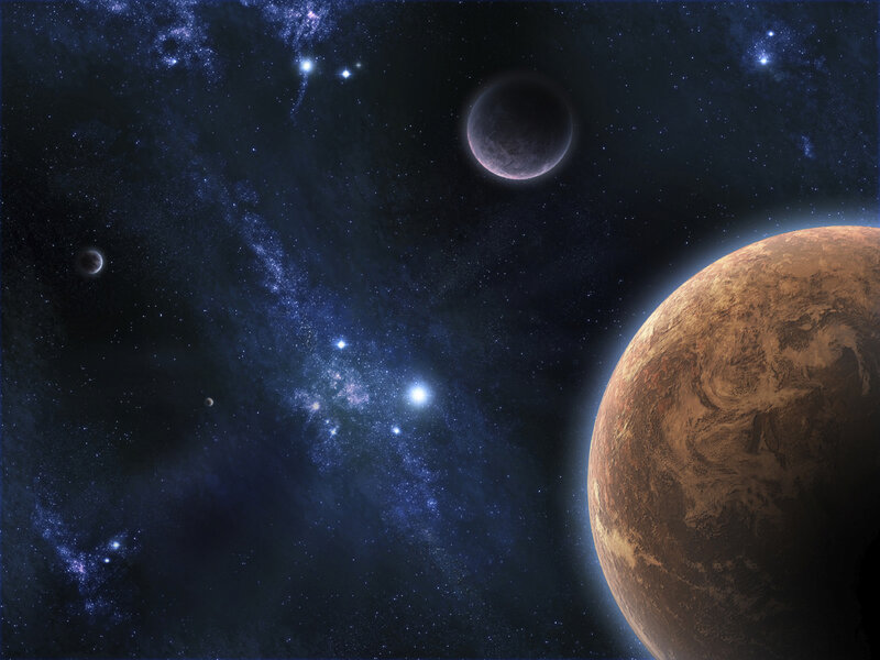 Exoplanet in Space — Blue, Cosmic, Night