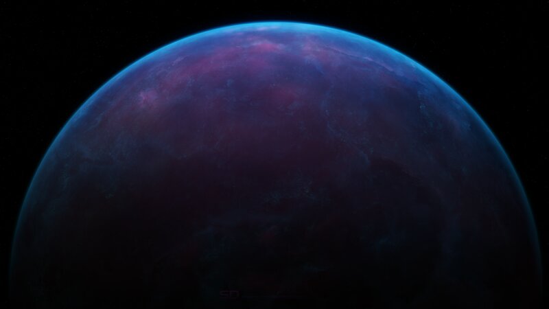Exoplanet in Space — Blue, Dramatic, Night