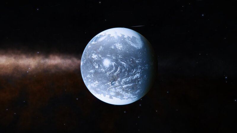 Exoplanet in Space — Blue, Serene, 3d Render