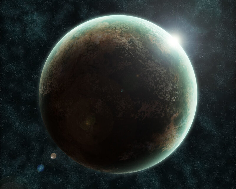 Exoplanet in Space — Green, Dramatic