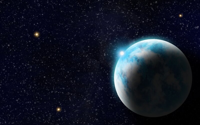 Exoplanet in starry space