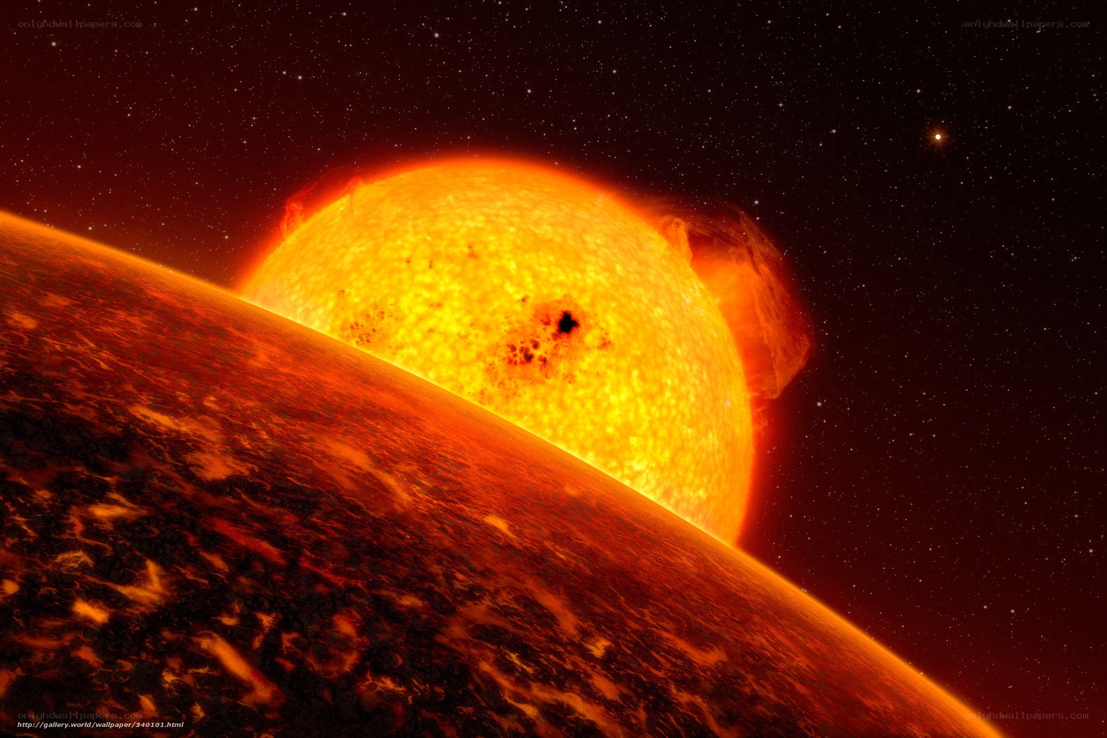 Exoplanet orbiting a star
