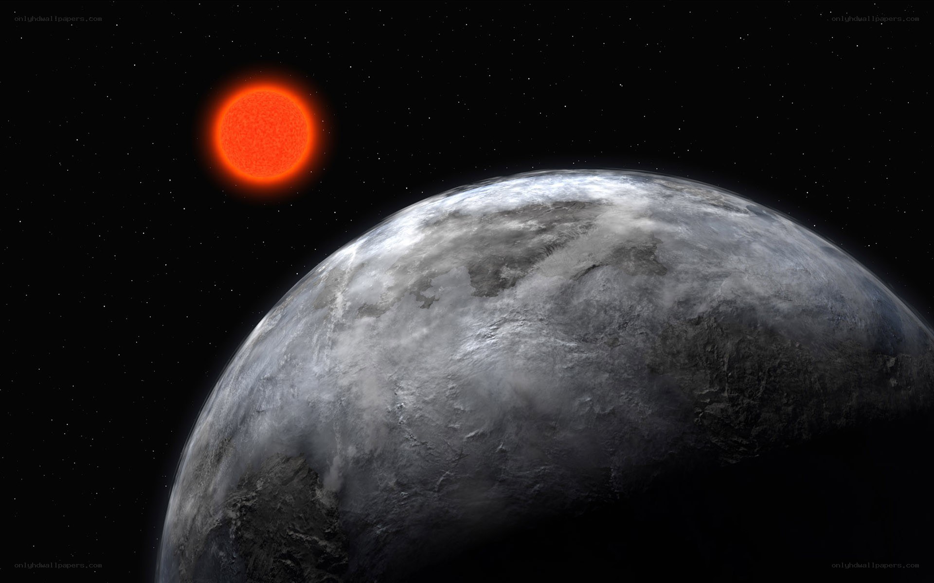 Exoplanet orbiting red star