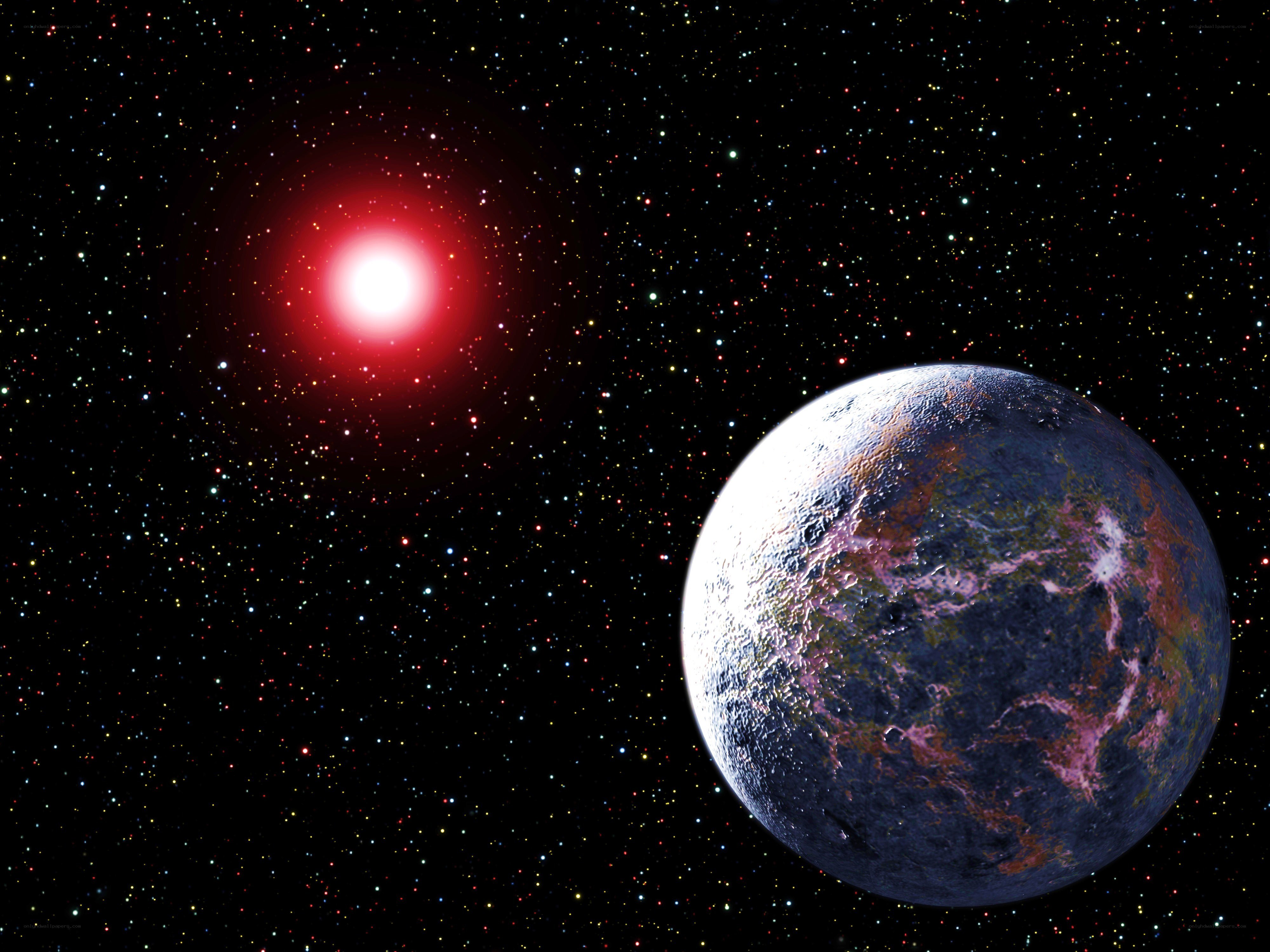 Exoplanet orbiting red star
