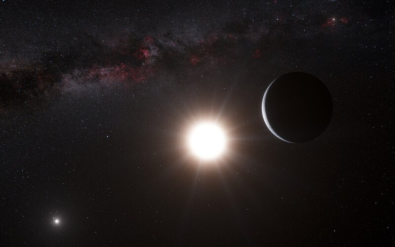 Exoplanet Orbiting Star — Black, Cosmic