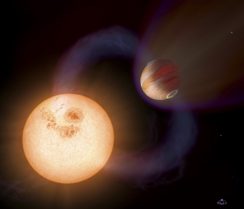 Exoplanet Orbiting Star — Orange, Dramatic, Digital Art