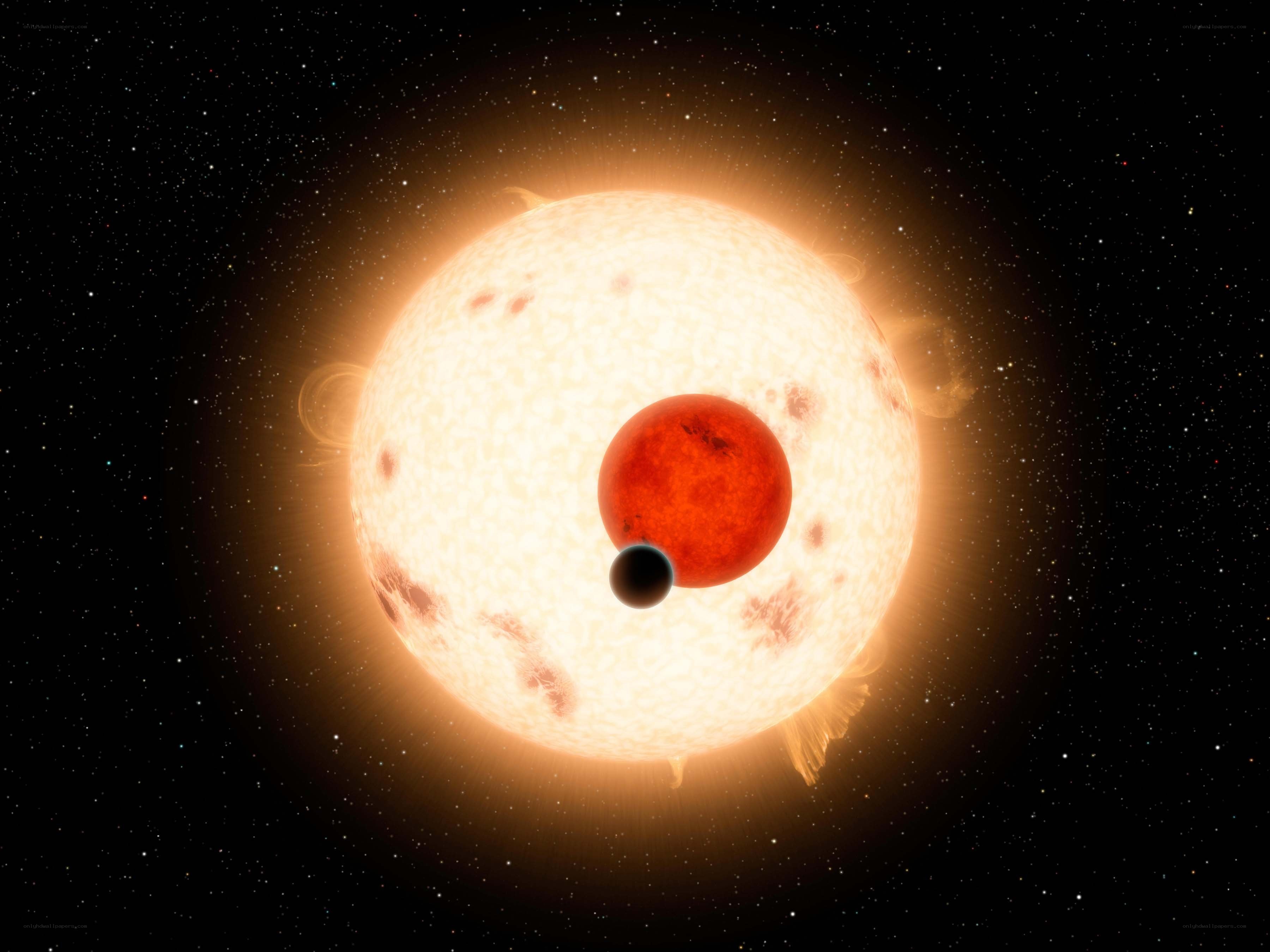 Exoplanet transit around a star