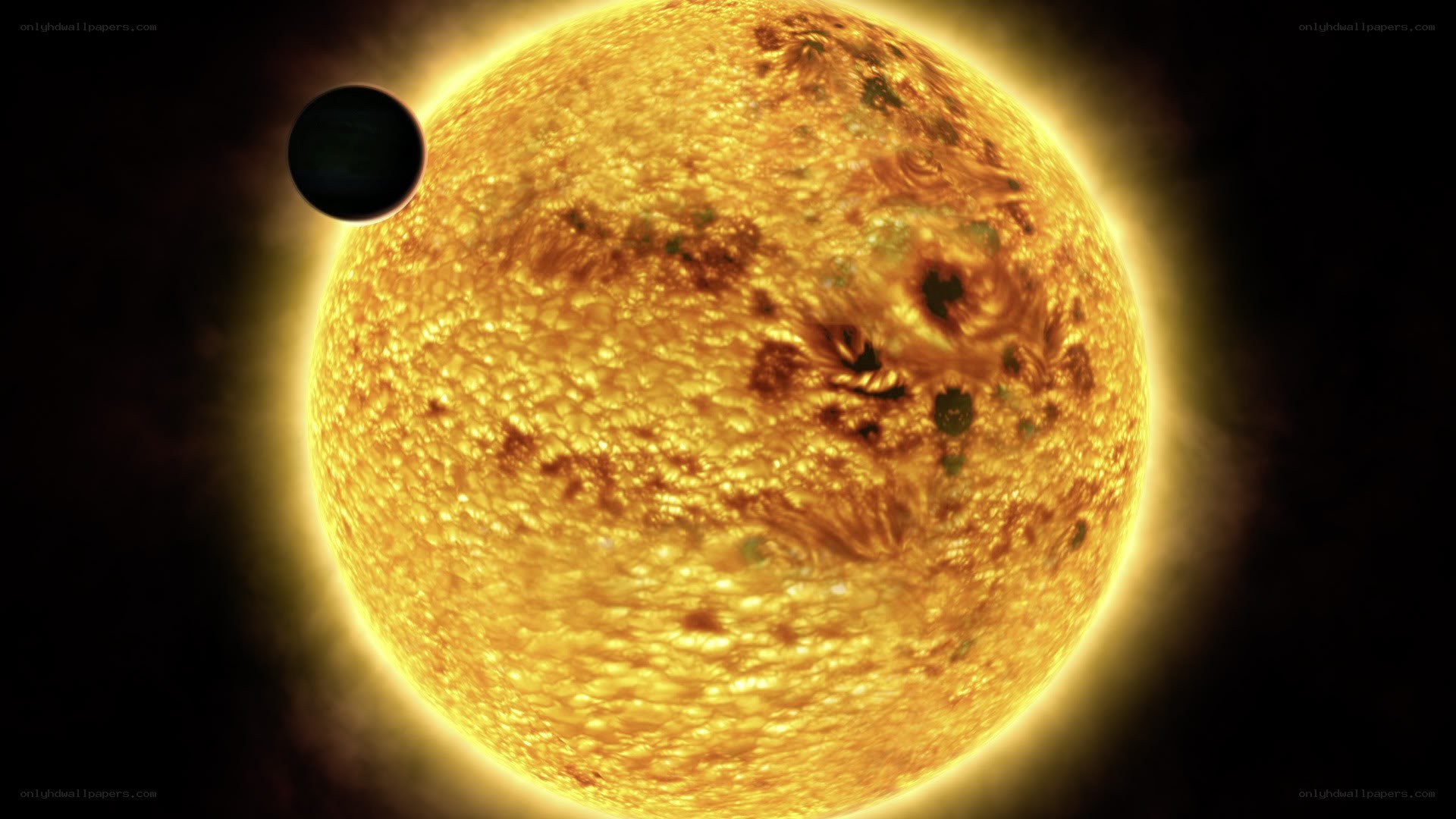 Exoplanet transiting a star