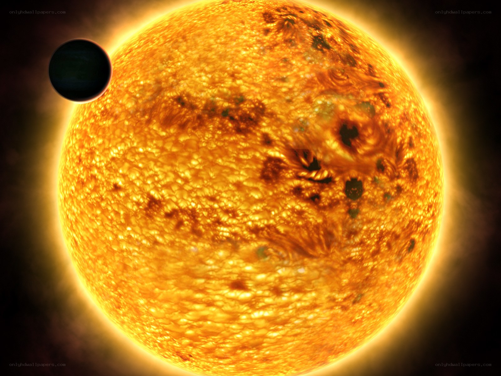 Exoplanet transiting a star