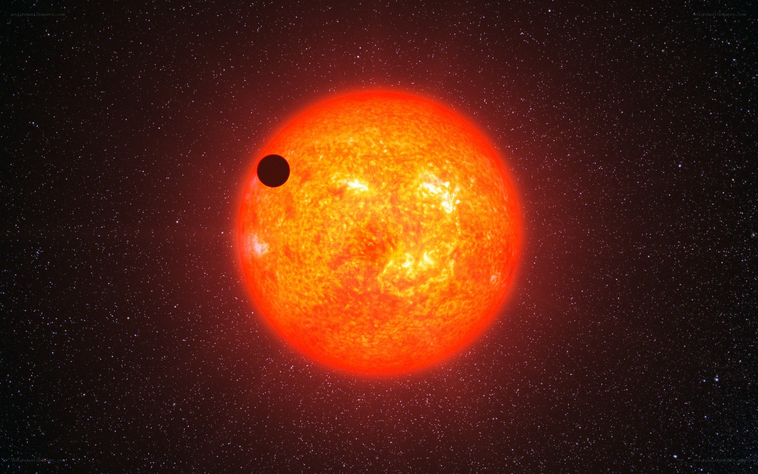 Exoplanet transiting a star