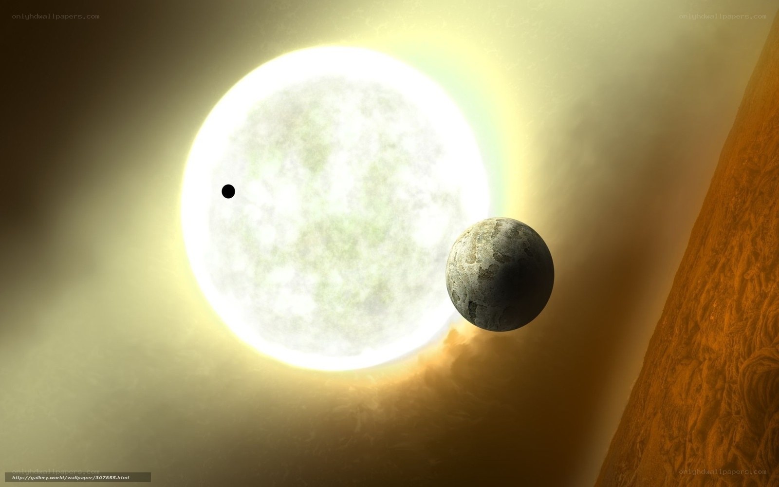 Exoplanet transiting a star
