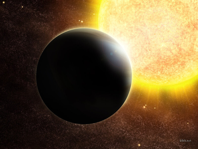 Exoplanet Transiting Star — Black