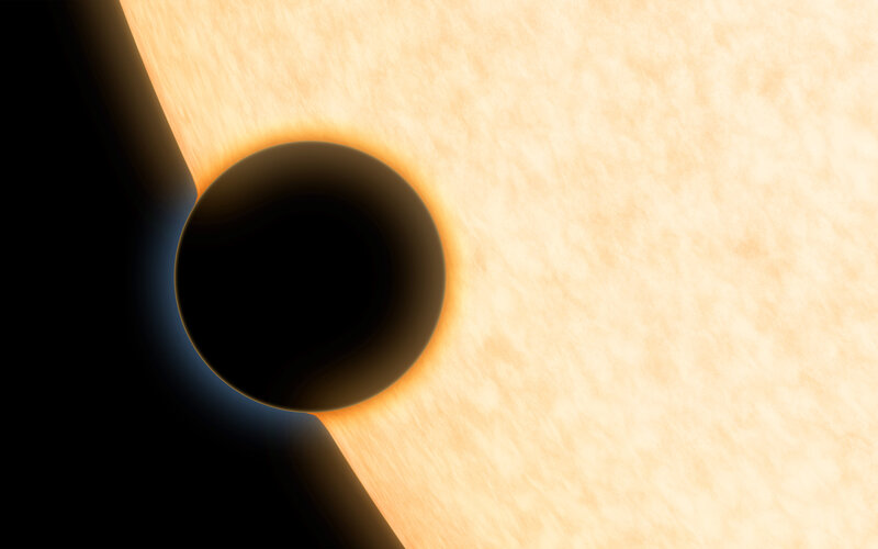 Exoplanet Transiting Star — Orange, Dramatic, Digital Art