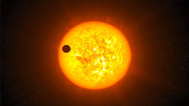 Exoplanet Transiting Star — Orange, Dramatic