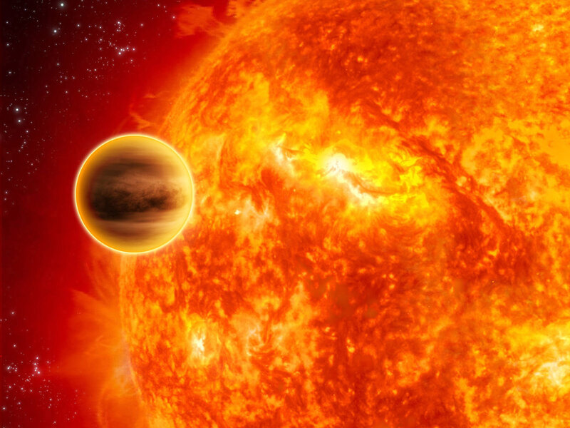 Exoplanet Transiting Star — Orange