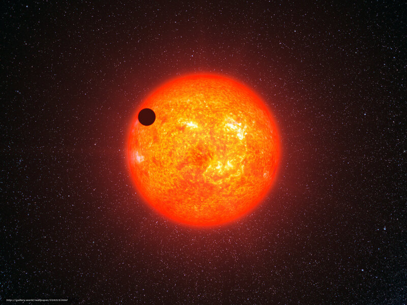 Exoplanet Transiting Star — Red, Dramatic, Digital Art