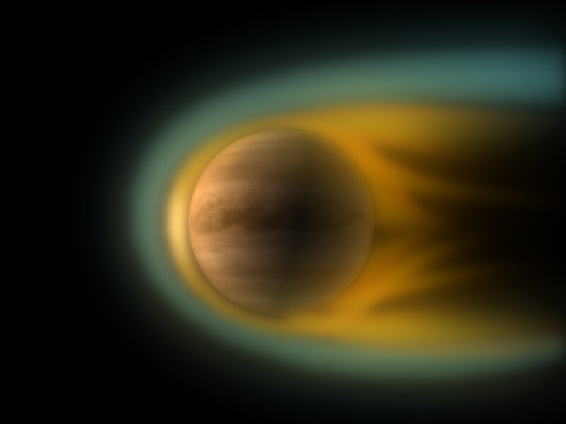Exoplanet with atmospheric glow