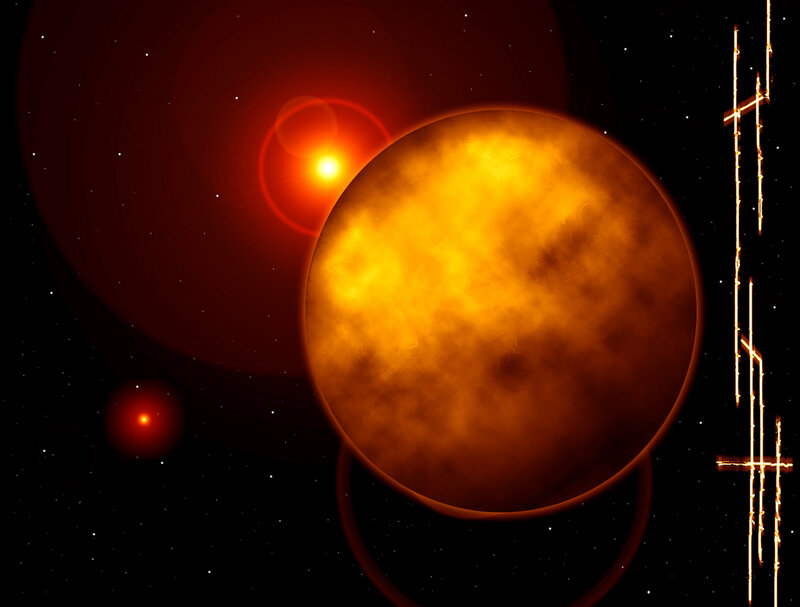 Exoplanet with Binary Stars — Orange