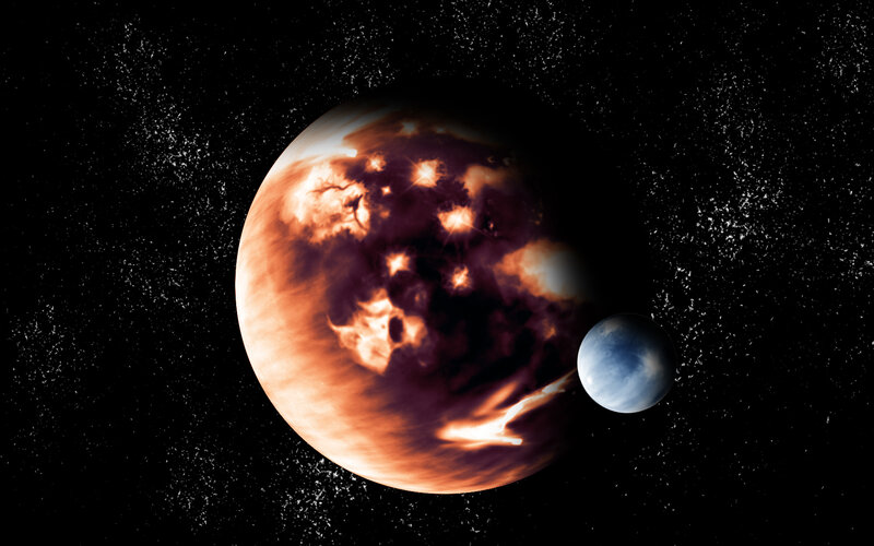 Exoplanet with moon