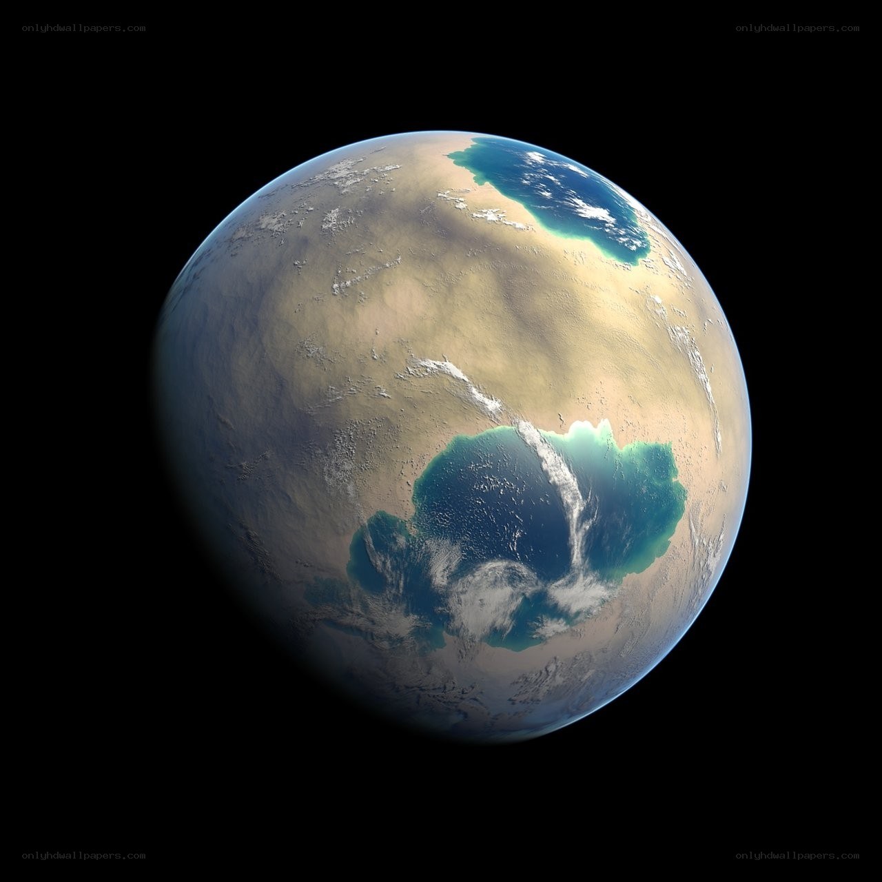 Exoplanet with oceans and continents