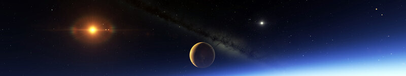 Exoplanet with Rings — Blue