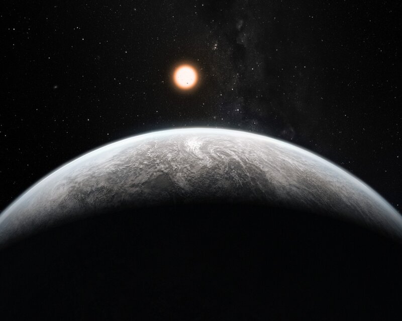 Exoplanet with Star — Black, Dramatic