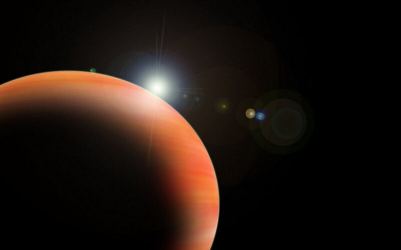 Exoplanet with Star — Orange