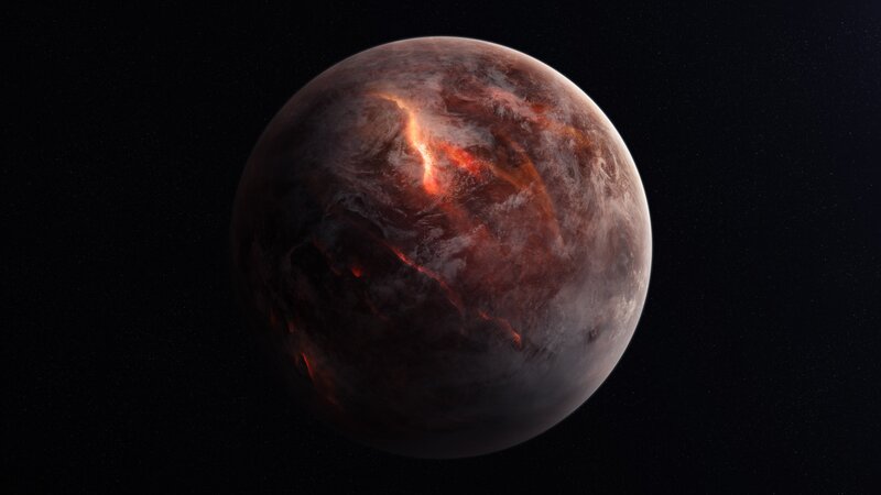 Exoplanet with Volcanic Activity — Black