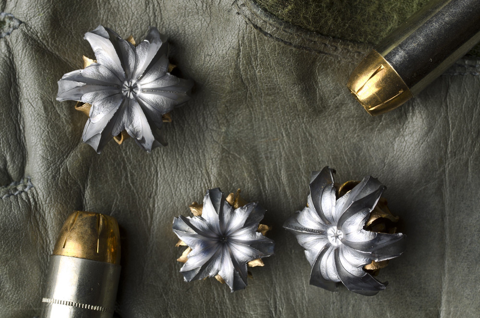 Expanding bullets on leather