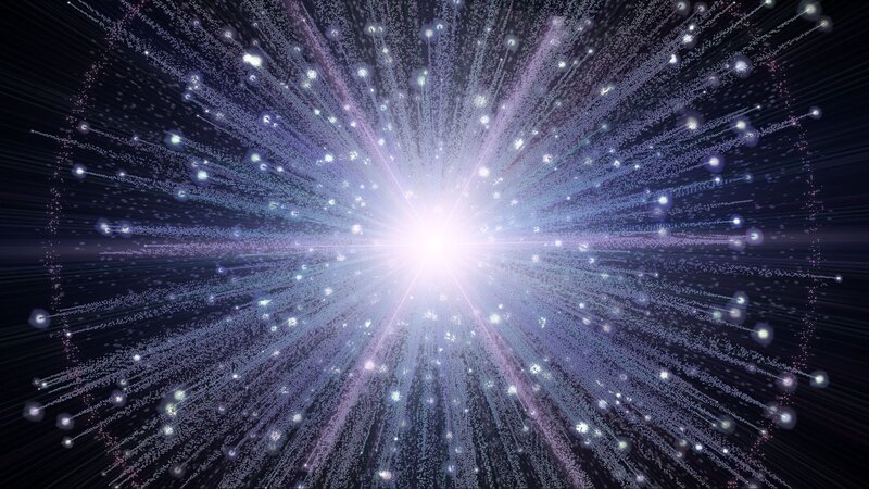 Expanding Particle Burst — White, Dramatic