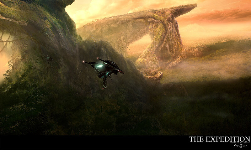 Expedition in a alien landscape