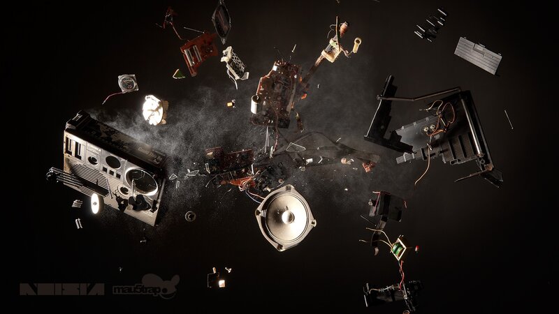 Exploded electronics in space