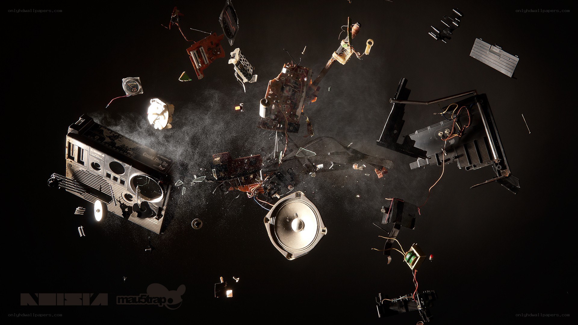 Exploded electronics in space