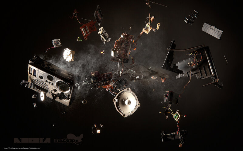Exploded electronics in space
