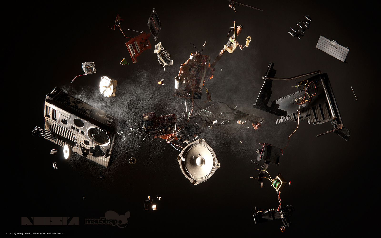 Exploded electronics in space