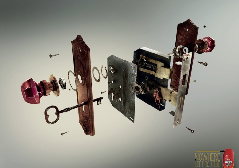 Exploded lock with hidden figure