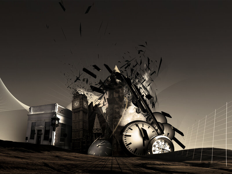 Exploding Clock Tower — Black