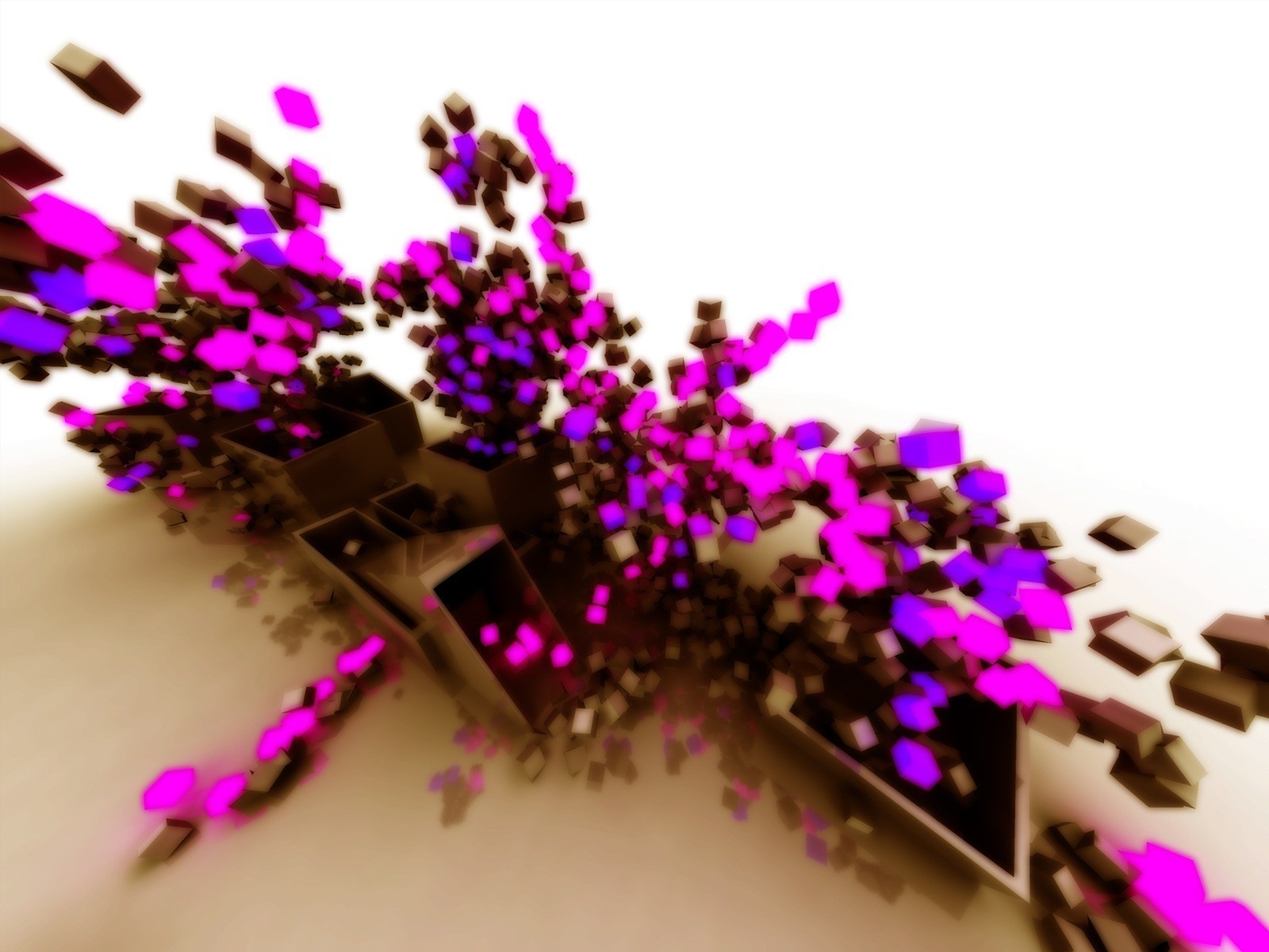 Exploding cube particles