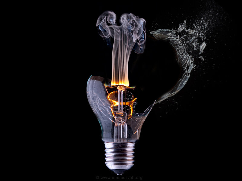 Exploding Light Bulb — Black