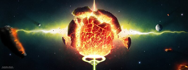 Exploding Planet — Black, Dramatic