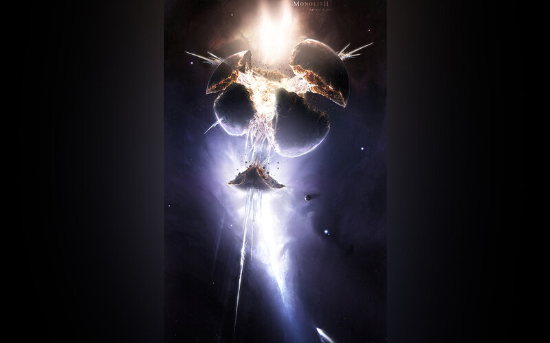 Exploding Planet in Space — Purple