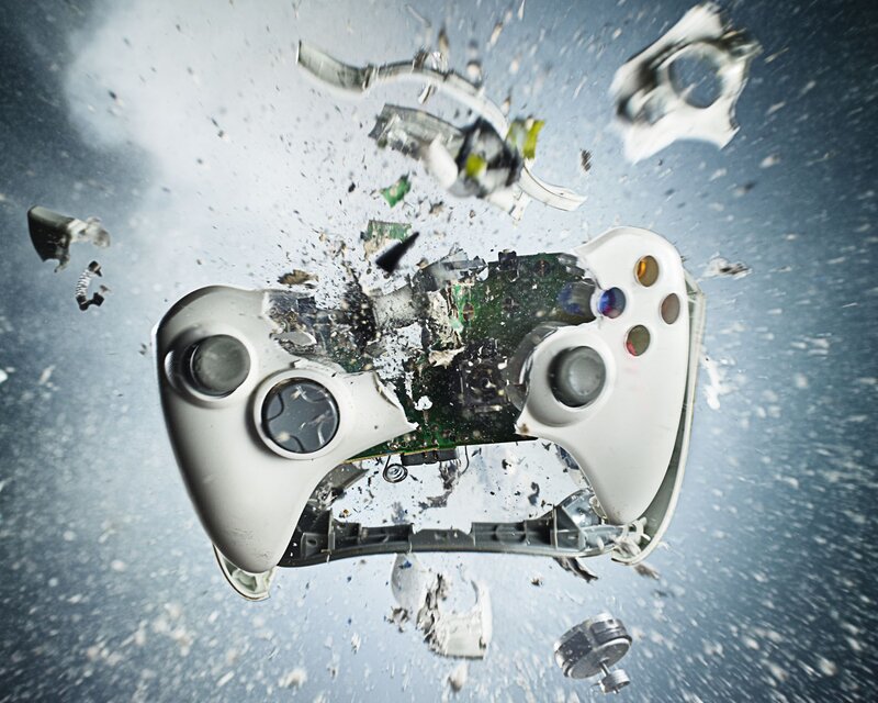 Exploding video game controller