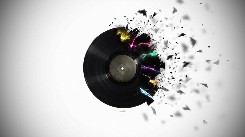 exploding vinyl record