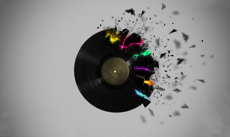 Exploding vinyl record