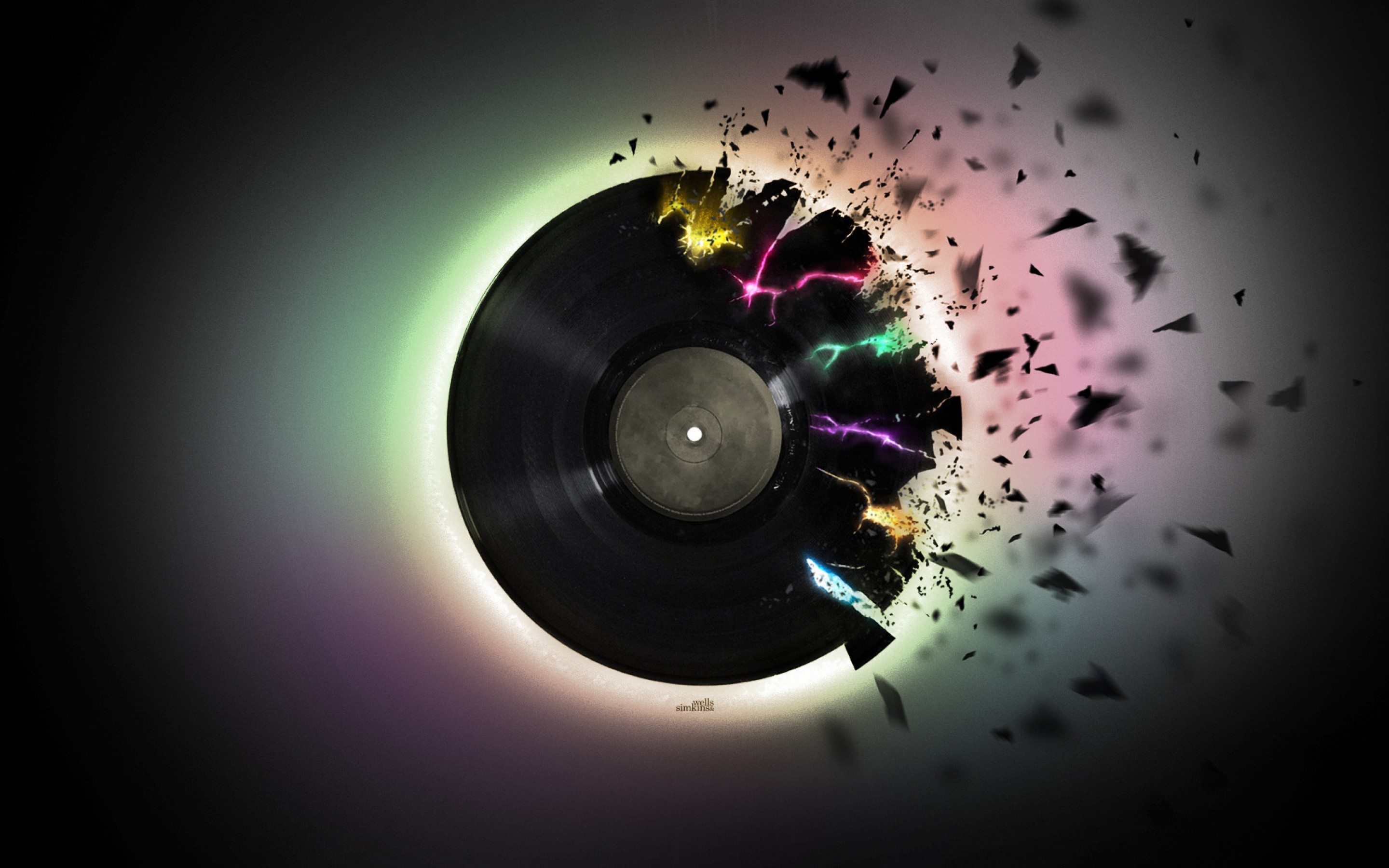 Exploding vinyl record