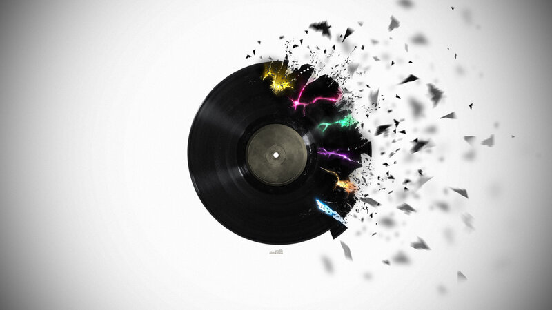 exploding vinyl record