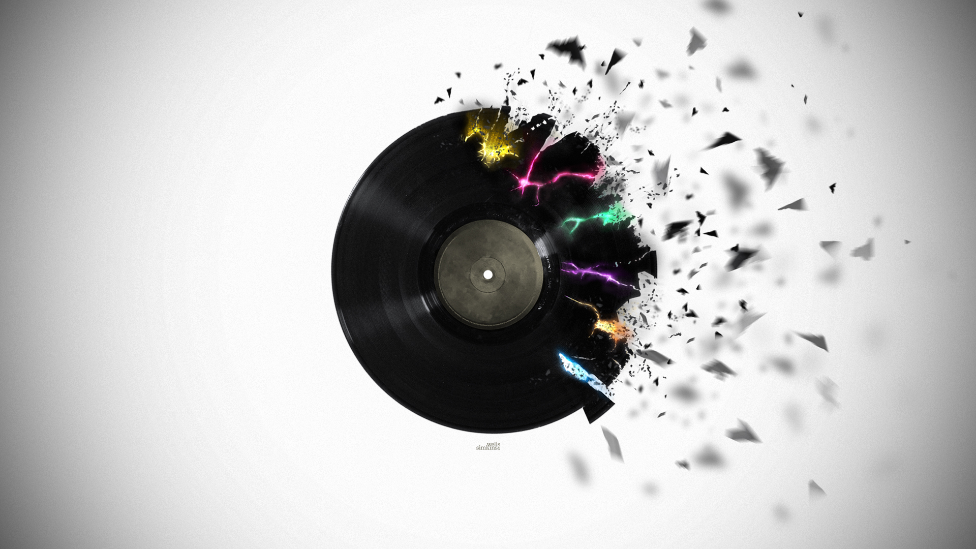 exploding vinyl record