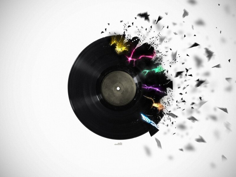 exploding vinyl record